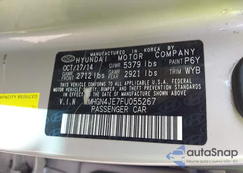 2015 Hyundai Genesis 3.8 z USA, uszkodzony, nr VIN KMHGN4JE7FU055267